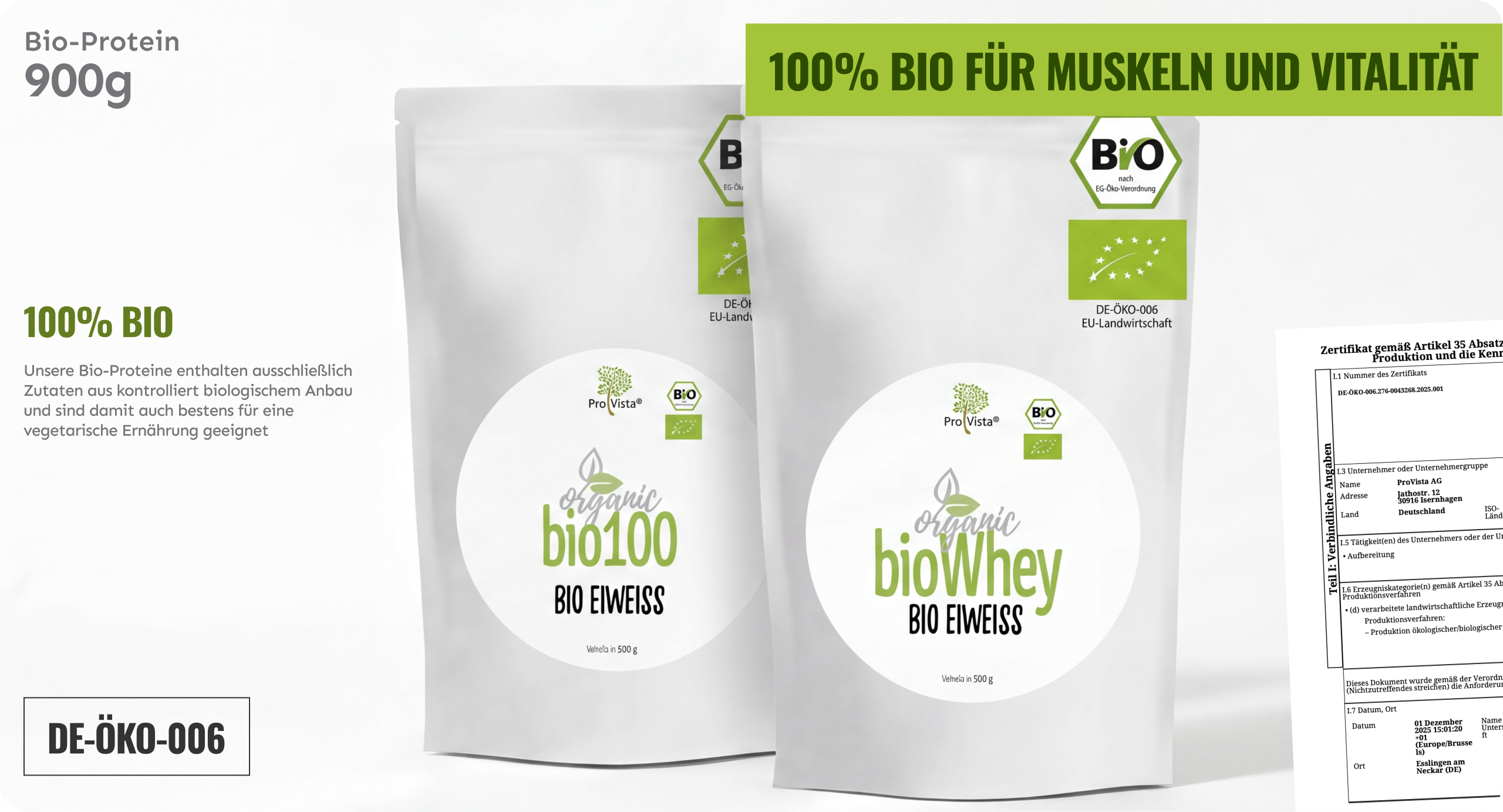 100% Bio für Muskeln und Vitalität